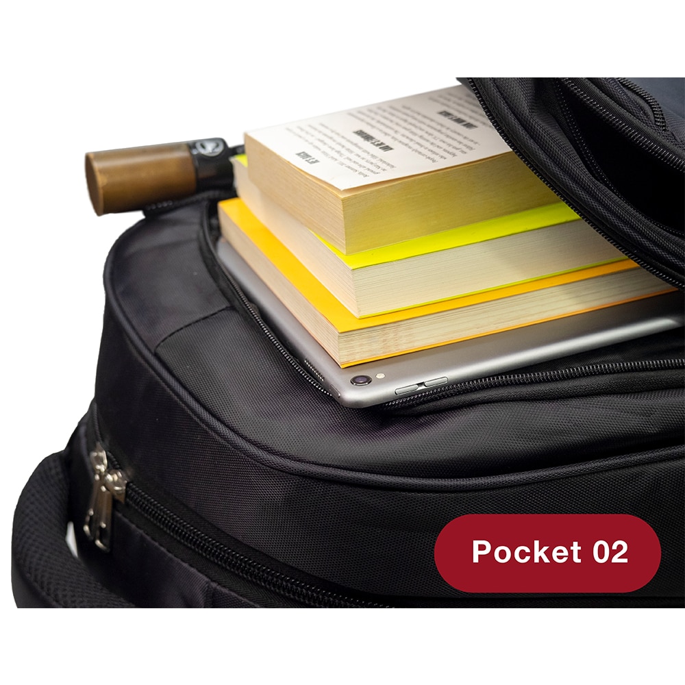 Rucsac Dollcini pentru laptop „17”, 25L, cu maner intarit si compartiment ingrosat pentru laptop, Negru