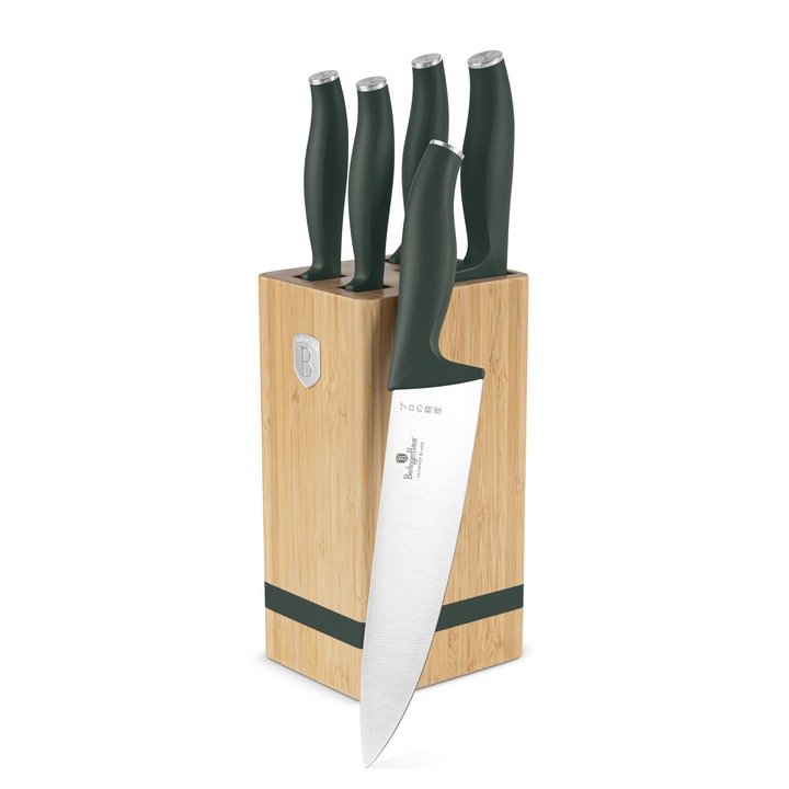 Set de cutite Berlinger Haus, cu suport, maro/negru