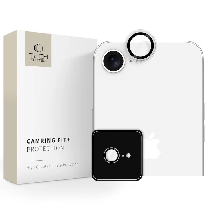 Tech-Protect Camring Fit+ протектор за стъкла, алуминий и стъкло, лесен за поставяне, за Apple iPhone SE 4 2025