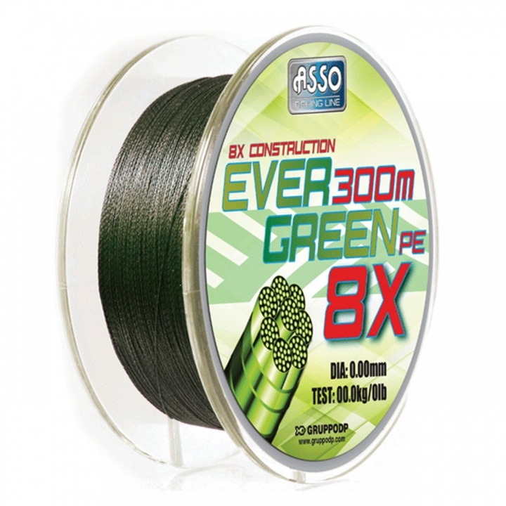 Fir Textil Asso Evergreen PE 8X 0.20mm 16.00kg 130m Verde
