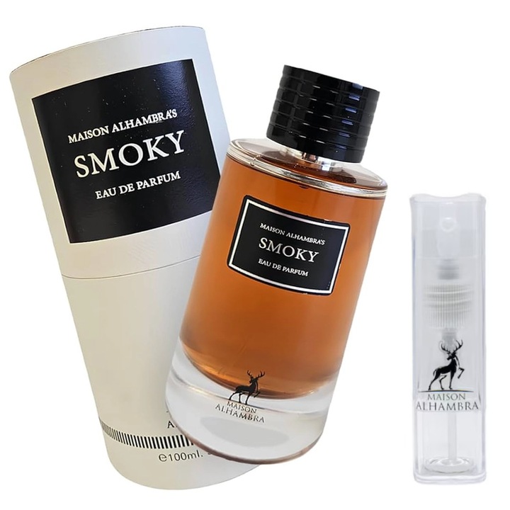 Szett Eau de Parfum, Alhambra, Smoky, 100 ml, unisex 10 ml-es újratölthető utazási készlettel