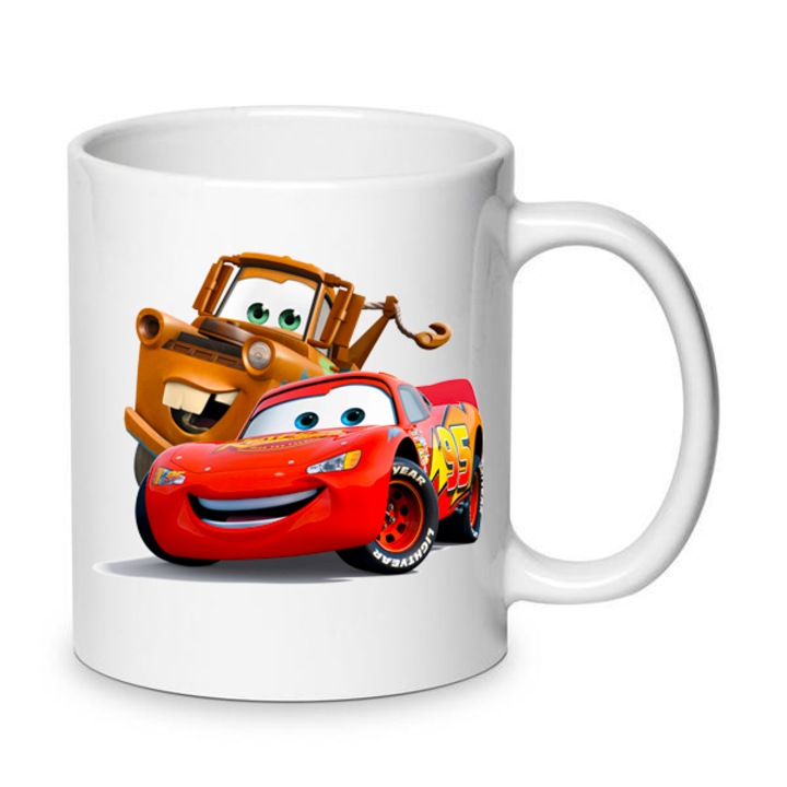 Cana copii Chn McQueen si Mater, design colorat, ceramica, usor de curatat