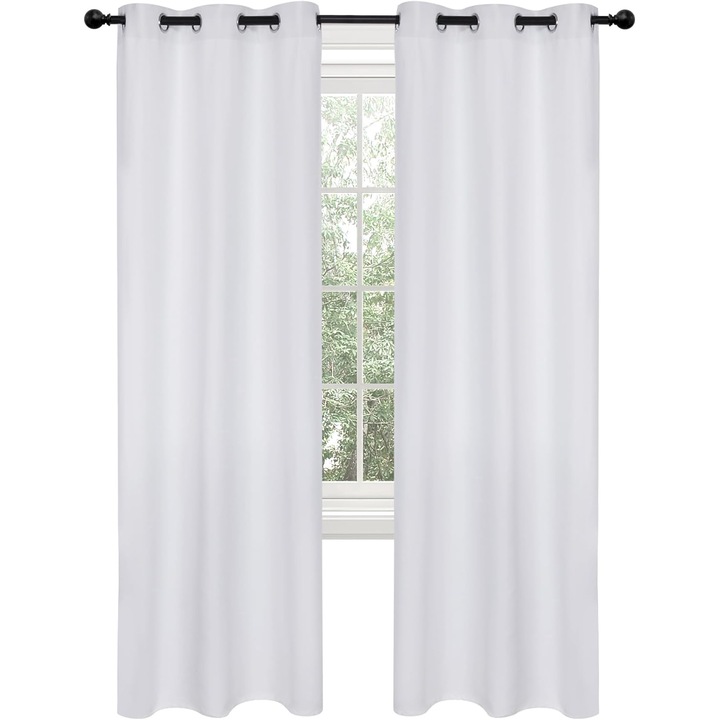 2 db Deconovo függöny készlet, átlátszatlan, hőszigetelő, 140 x 245 cm, világosszürke