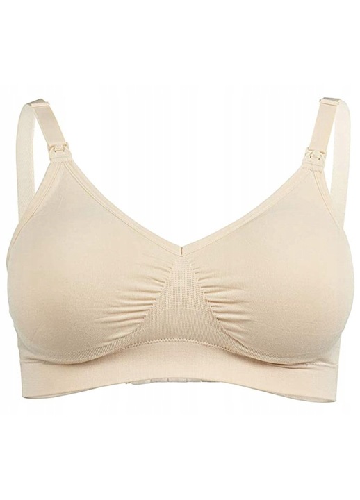 Medela szoptatós melltartó, kivehető kosarakkal, varrás nélküli, nejlon, krémszínű, M INTL