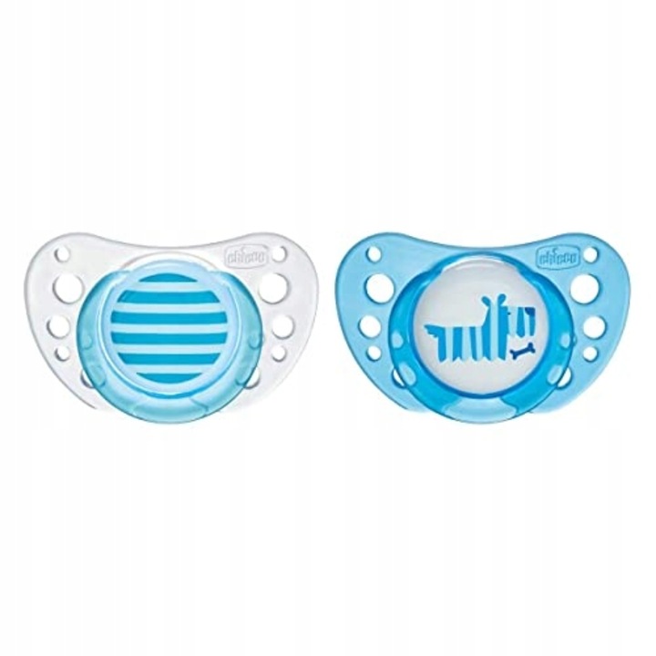 Set 2 suzete Chicco Physio Forma 0-6 luni, latex, albastru