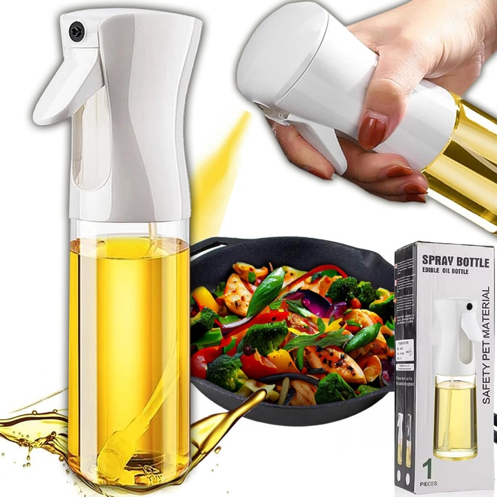 Spray pentru ulei si otet, Matisto, sticla, 200ml, alb, dozator