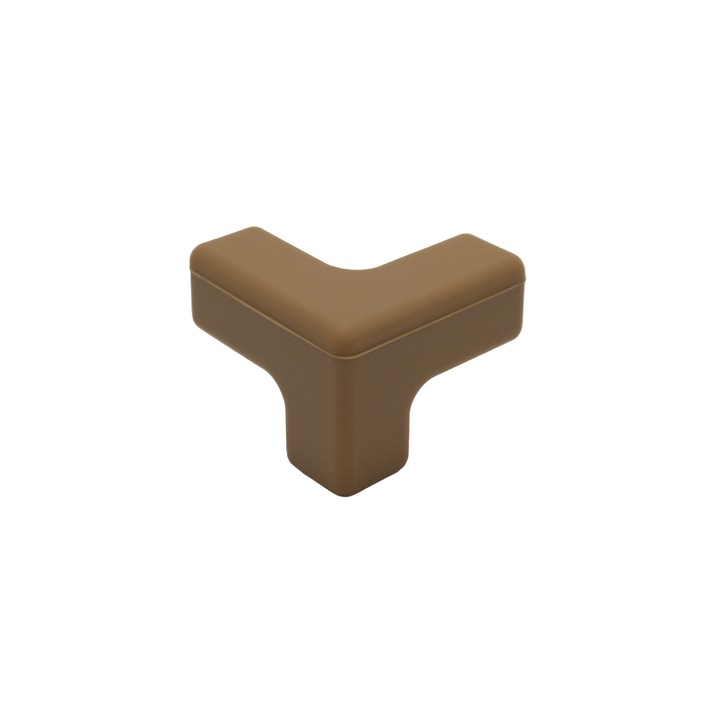 Protectie plastic soft, 3D pentru colturi mobilier, 40x40x30 mm, maro