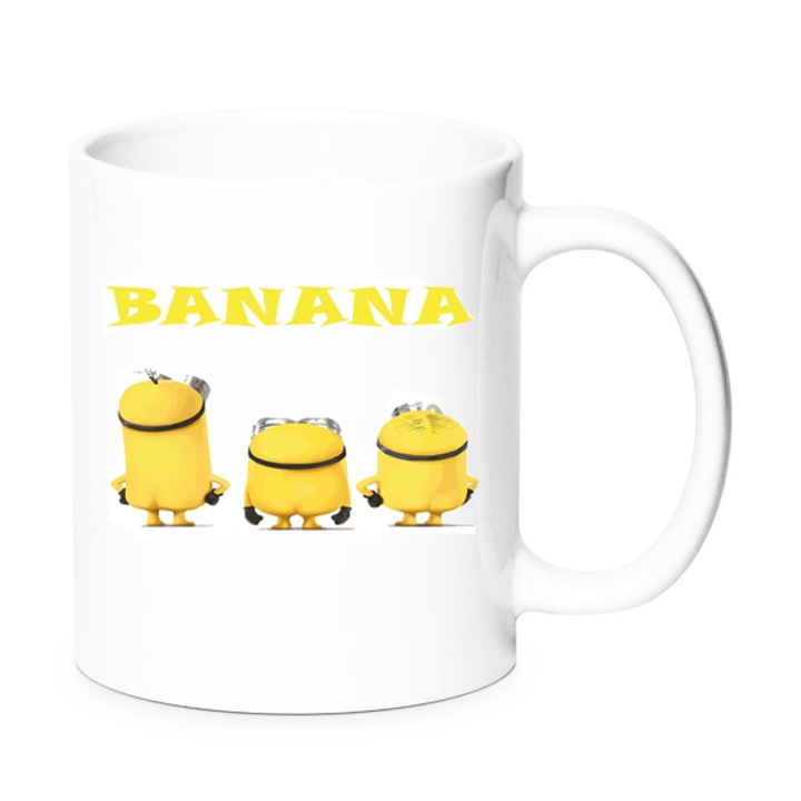 Cana ceramica Minions, Funny Bananas, 330ml, multicolor