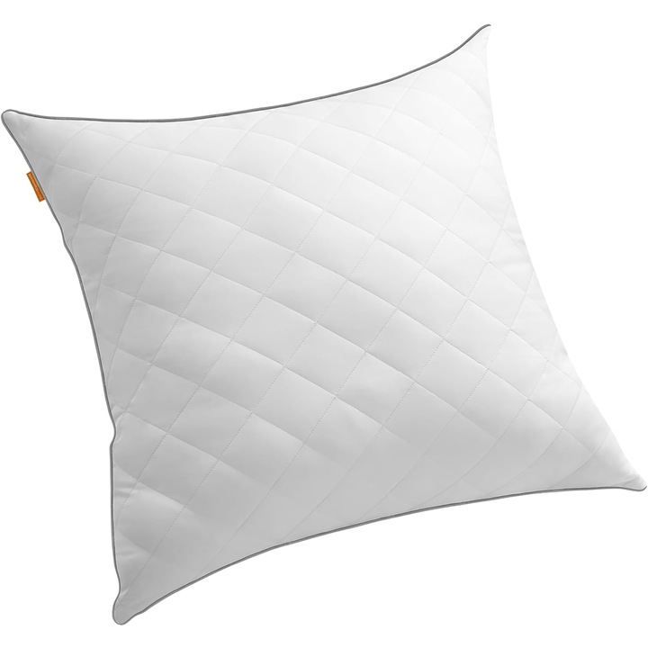 Perna reversibila cu 2 fete SONGMICS pentru iarna sau vara, 80x80 cm, umplutura 1200 g, alb