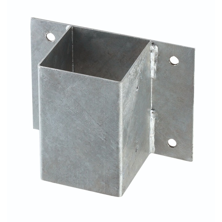 Suport stalp, pentru perete, otel zincat, 70 x 70 mm, gri