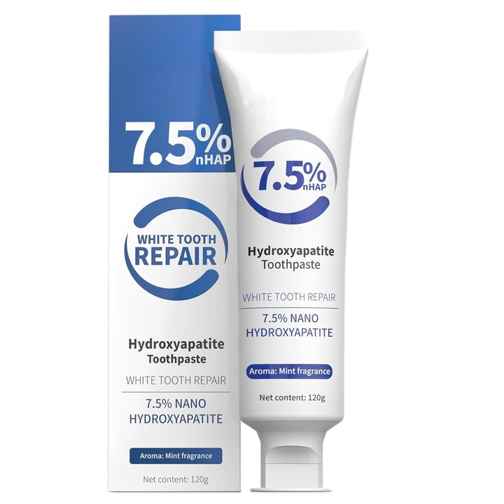 Fogkrém hidroxiapatittal 7,5%, generikus, véd és javít, menta, 120g