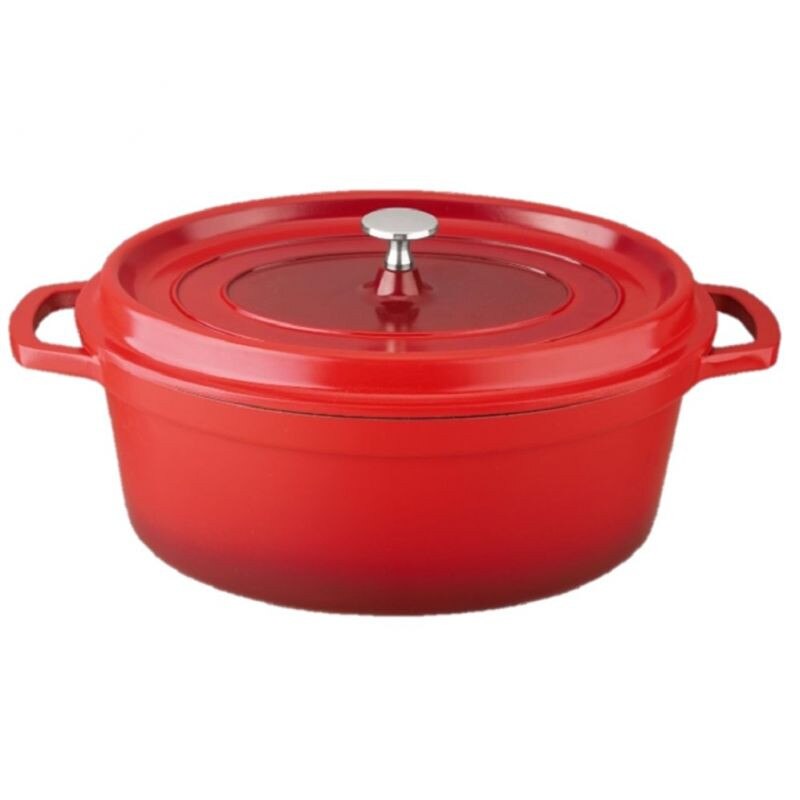 Cratita Grunberg, 30 cm, 5.40 l, Capac, Rosu