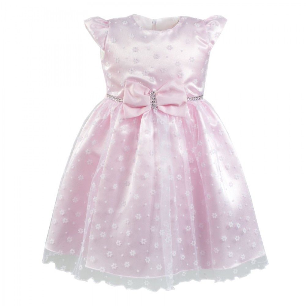 Rochie de ocazie Dolores cu floricele, Roz