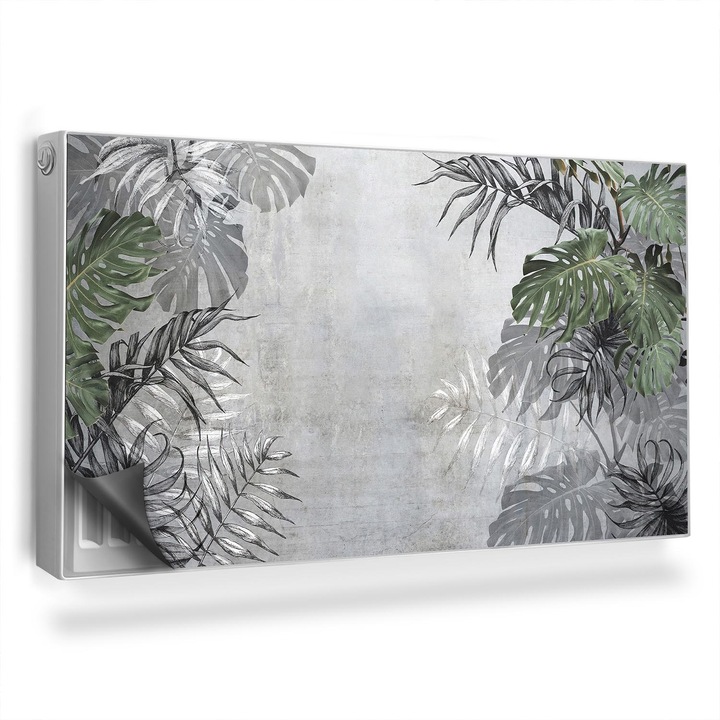 Capac decorativ pentru calorifer, Wallfluent, Banane si frunze, Verde, 110 x 60 cm, 010220260020000282673