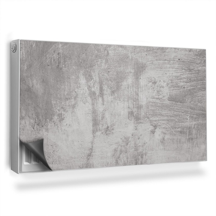 Capac decorativ pentru calorifer, Wallfluent, Beton industrial, Gri, 110 x 60 cm, 010220260020000030947