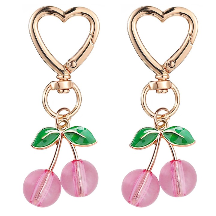 2 db-os HIDARLING kulcstartó szett, ötvözet, 2,5x6,8 cm, rózsaszín