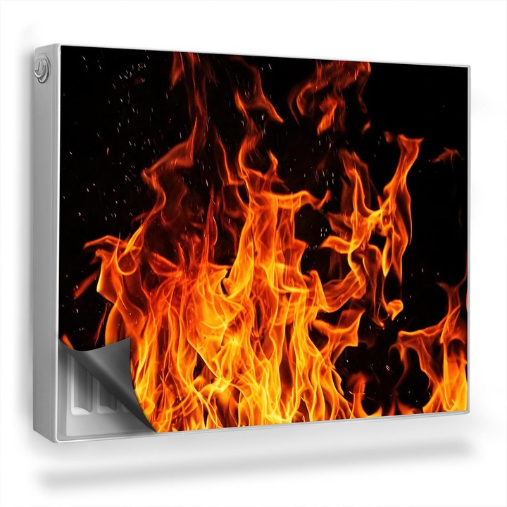 Capac decorativ pentru calorifer, Wallfluent, Caldura focului, Portocaliu, 80 x 60 cm, 010220260030000282348