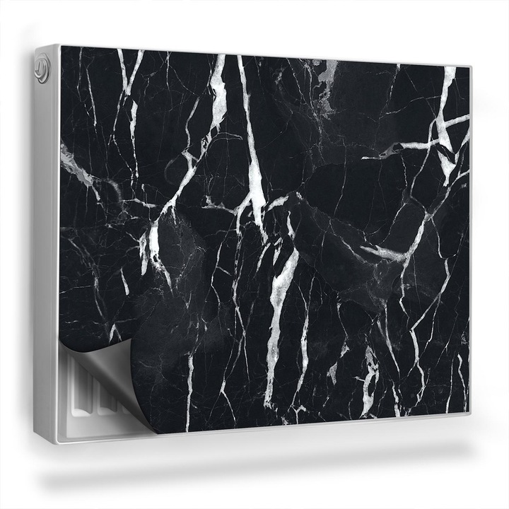 Capac decorativ pentru calorifer, Wallfluent, Marmura inchisa, Gri, 80 x 60 cm, 010220260030000013336