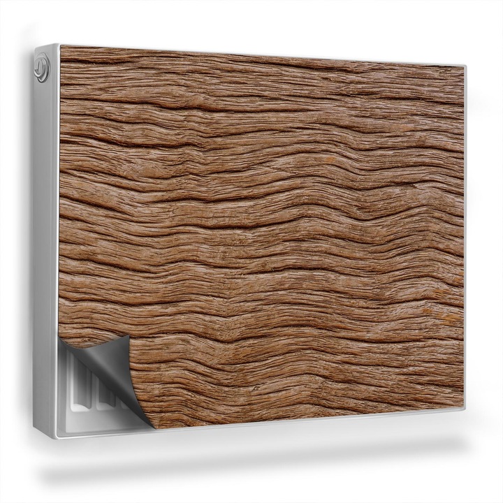 Capac decorativ pentru calorifer, Wallfluent, Textura lemnului, Maro, 80 x 60 cm, 010220260030000282504