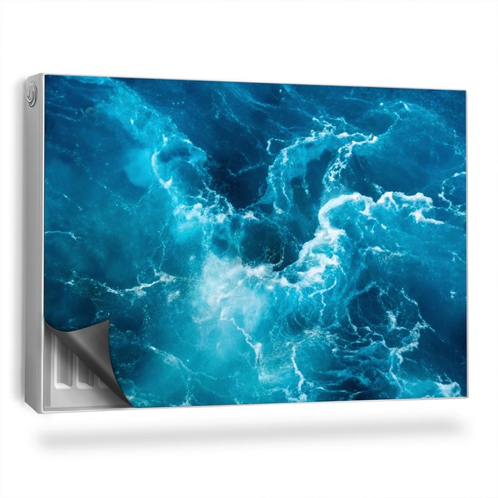 Capac decorativ pentru calorifer, Wallfluent, val de Celadon, Albastru, 90 x 60 cm, 010220260040000282625