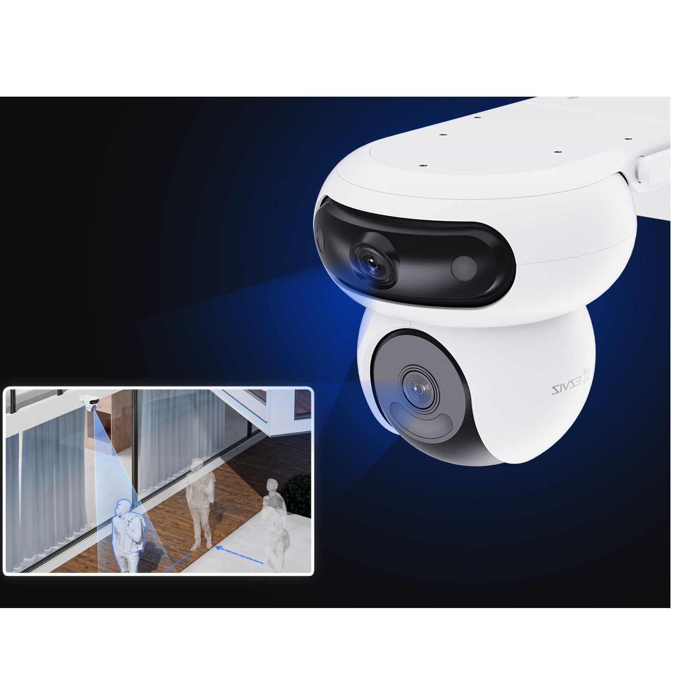 Camera de supraveghere exterior Ezviz H90 Dual cu rotatii duble, 4+4MP ...
