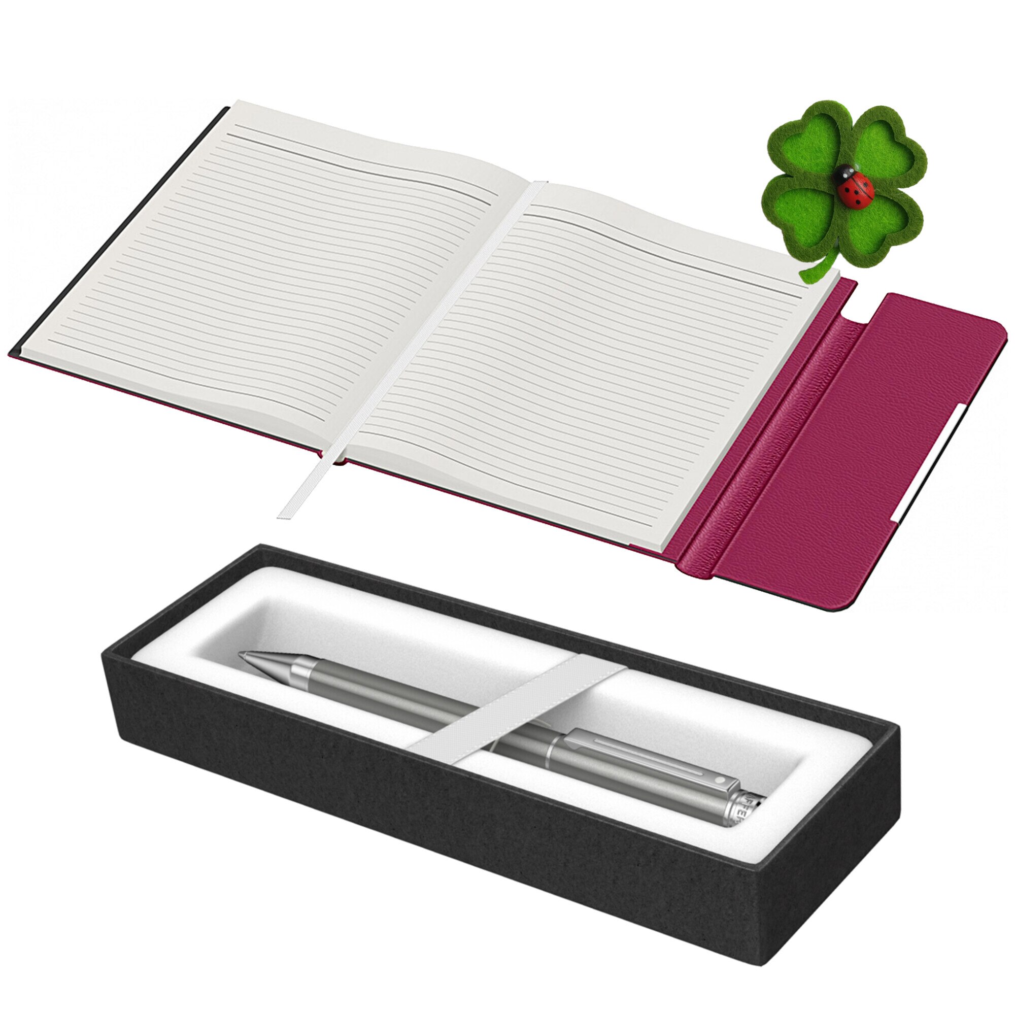 Set Pix Sheaffer 200 Gri + mapa B6 pink + martisor