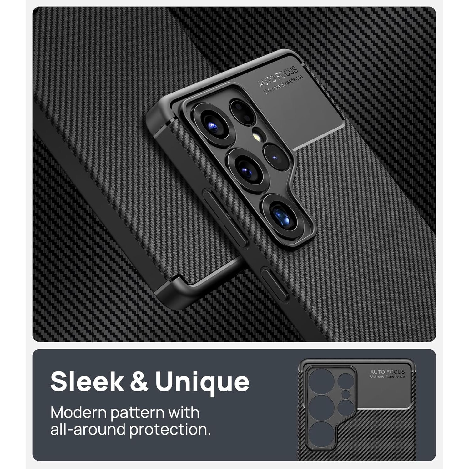 Husa Alc Mobile auto focus carbon compatibila cu Samsung Galaxy S25 Ultra
