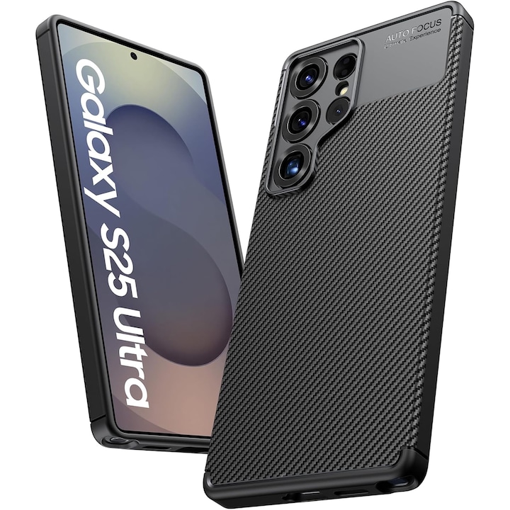 Husa Alc Mobile auto focus carbon compatibila cu Samsung Galaxy S25 Ultra