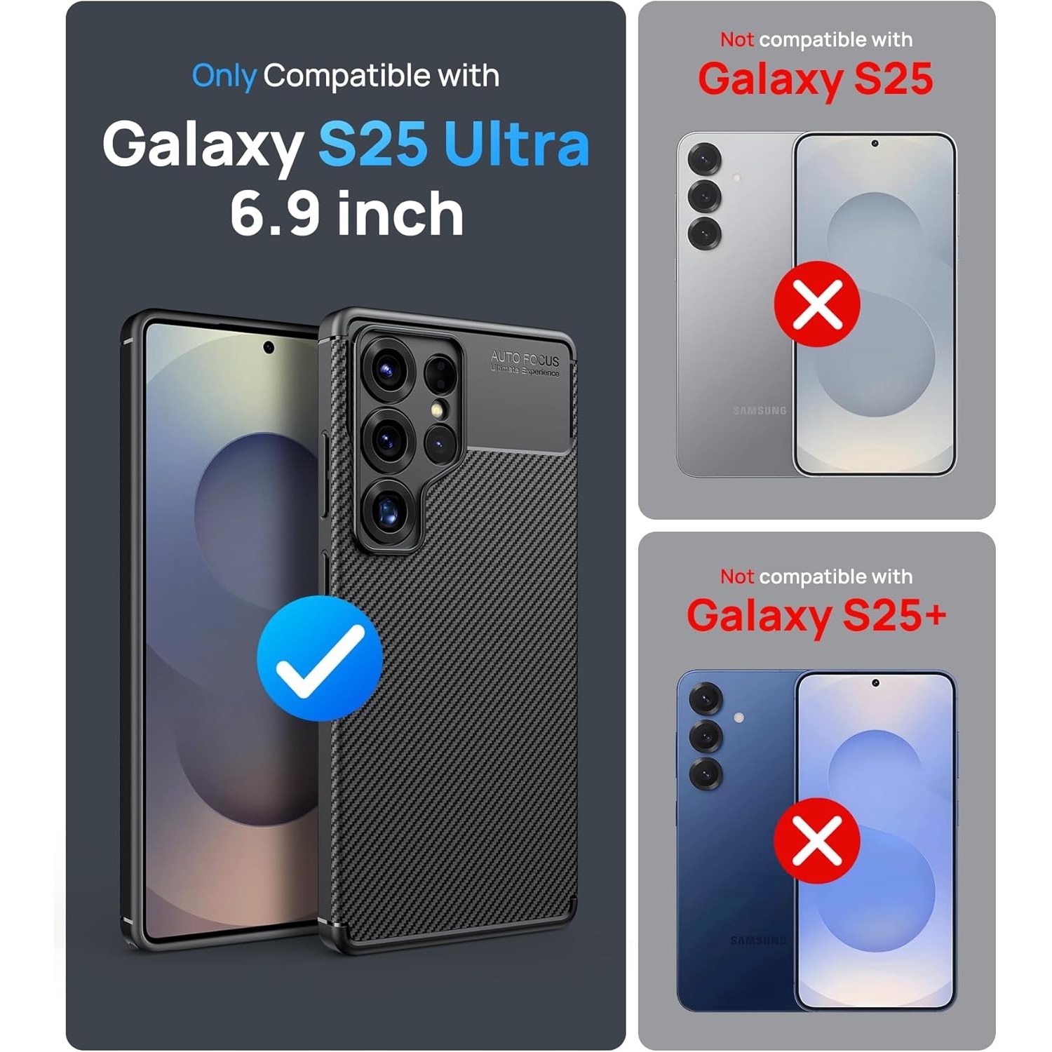 Husa Alc Mobile auto focus carbon compatibila cu Samsung Galaxy S25 Ultra