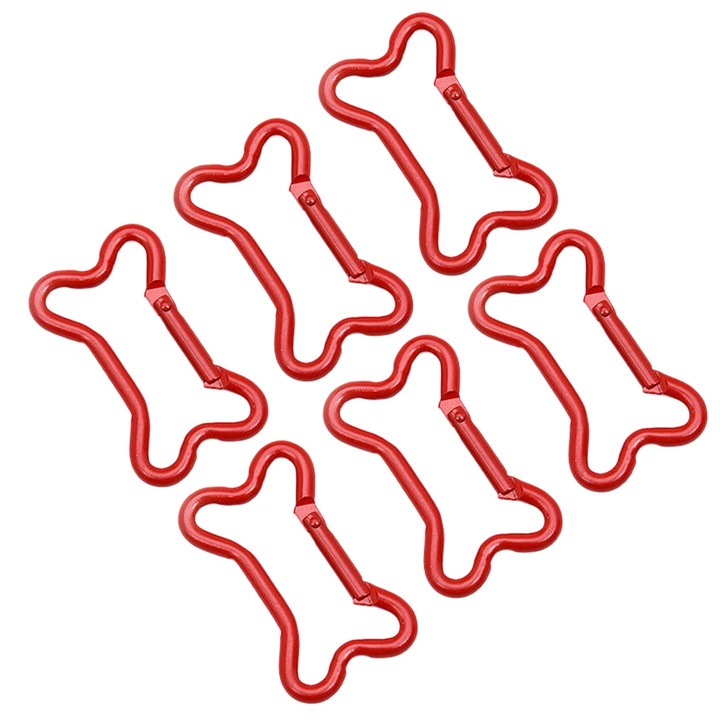 Alumínium karabiner készlet, Enforose, 6 db piros 50x29mm