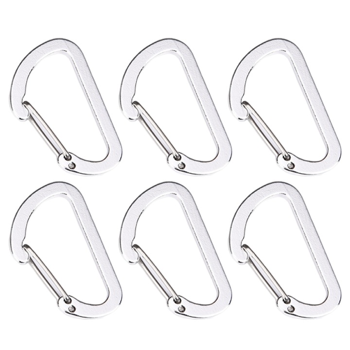 6 db mini karabiner készlet, Enforose, alumínium, 25x40mm