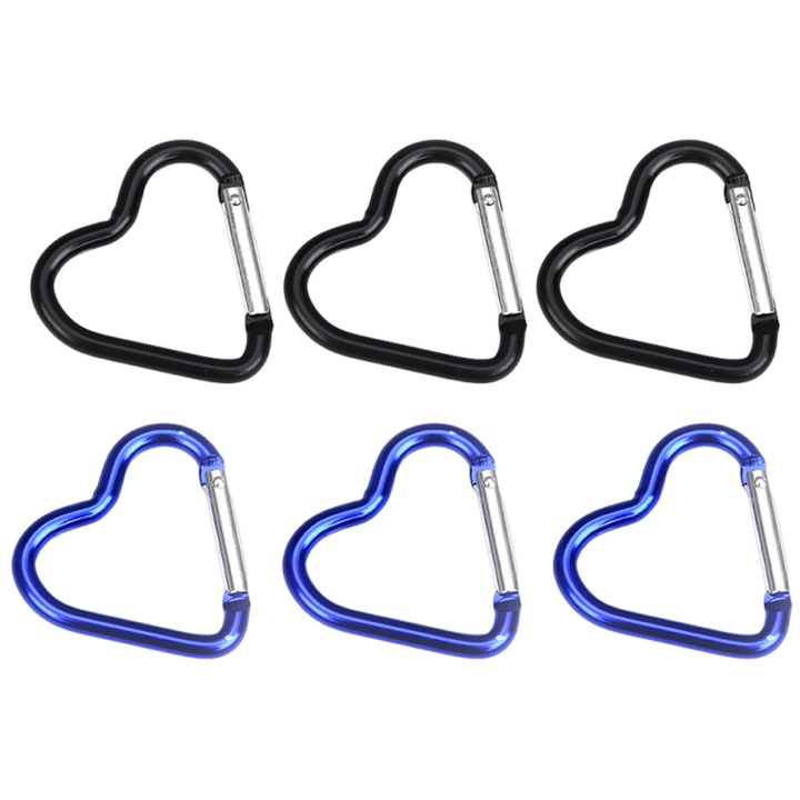 Set 6 carabiniere Enforose, in forma de inima, multifunctionale