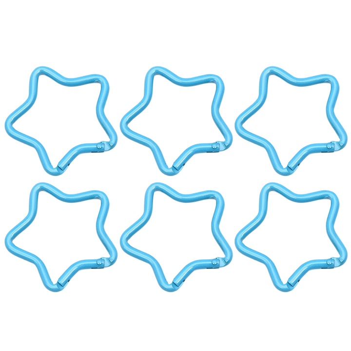 Set 6 brelocuri stea cu carlig, accesoriu de camping, multifunctional, Enforse