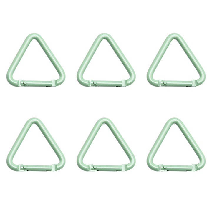 Háromszögletű karabiner készlet, 6 darab, Enforose, 39x43mm