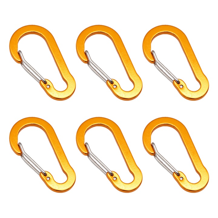 6 db alumíniumötvözet karabiner készlet, Enforose, 50x26mm