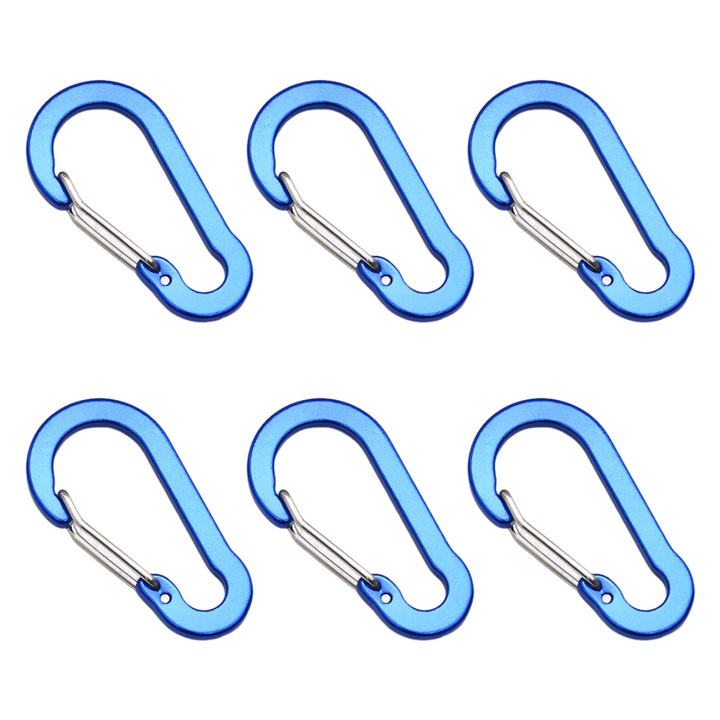 6 db karabiner, Enforose, alumínium, 50x26mm
