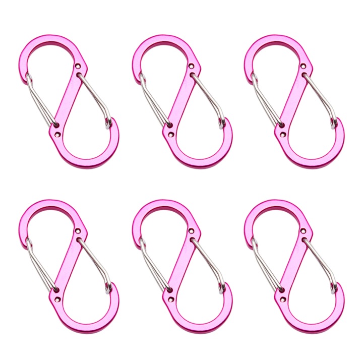 6 db-os karabiner szett S, Enforose, alumínium, 51x23mm