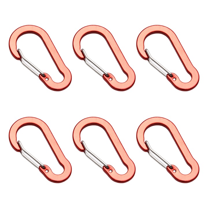 6 darabos karabiner szett, Enforose, alumínium, 50x26mm