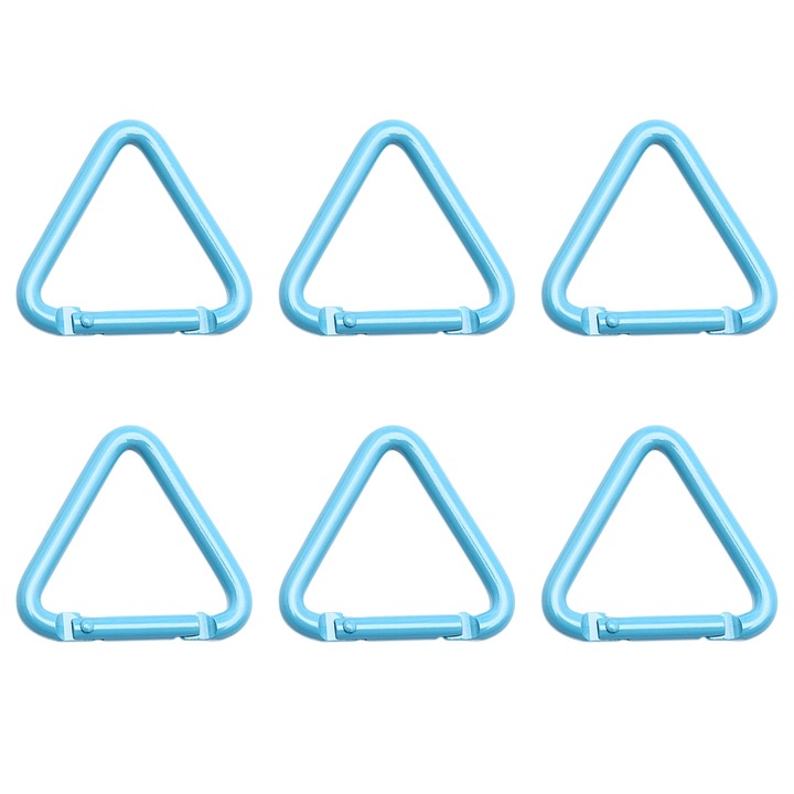 Háromszögletű karabiner készlet, 6 db, Enforose, 39x43mm