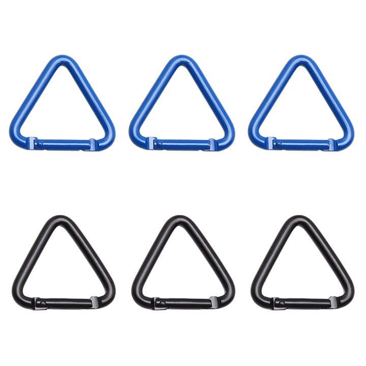 Háromszögletű karabiner készlet, 6 db, Enforose, 39x43mm