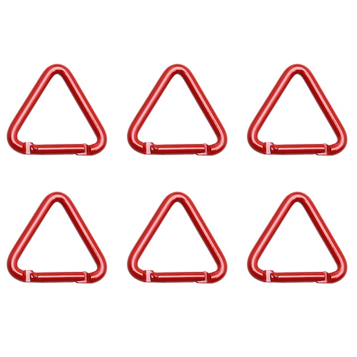 Háromszögletű karabiner készlet, 6 db, Enforose, 39x43mm