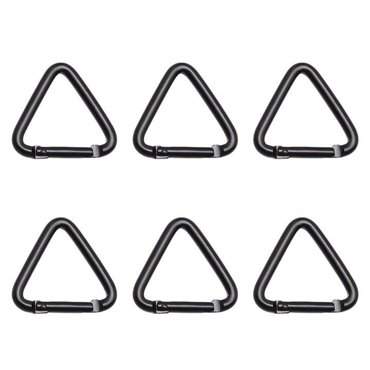 Háromszögletű karabiner készlet, 6 db, Enforose, 39x43mm