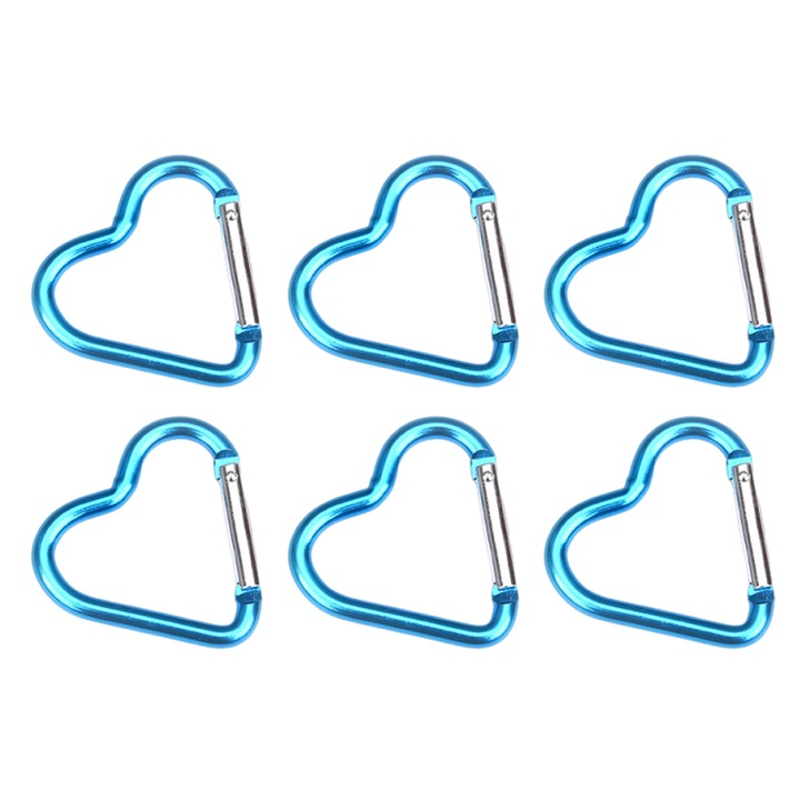 Set 6 carabine in forma de inima din aluminiu, Enforose, multifunctionale