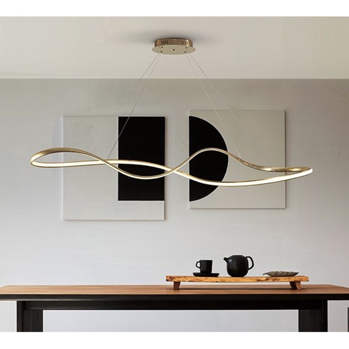 LED пендел LIA, димируем, златен, 2800 lm, дължина 146 см - SCHULLER