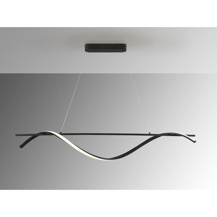 LED пендел BOA, черен, 3000K, 1350 lm, дължина 150 см - SCHULLER