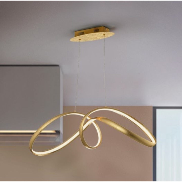 LED пендел LIA, златен, 3000K, 1800 lm, дължина 85 см - SCHULLER