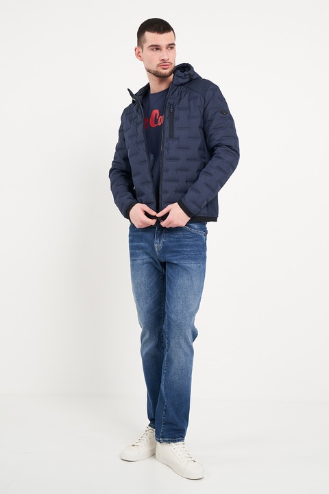 Lee Cooper, Jacheta cu fermoar si gluga, Bleumarin, 2XL