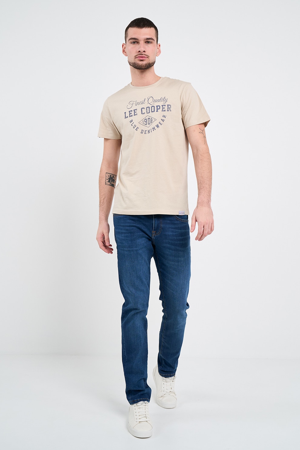 Lee Cooper, Tricou cu logo, Bej deschis, XL