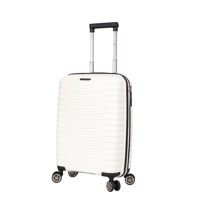 Куфар Snowball SW43803, а ръчен багаж, полипропилен, TSA код, с 4 колела, 55 см, Бял