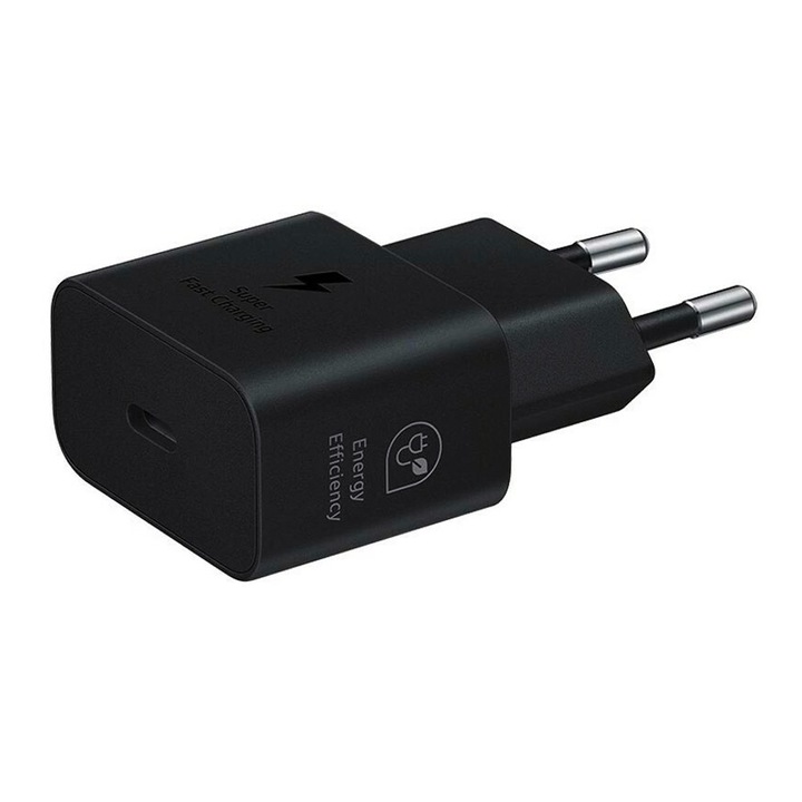 Универсално зарядно устройство/адаптер USB Type-C щепсели, 25 W, ОПТИМАЛНО РЕШЕНИЕ, компактен дизайн, адаптер за зарядно устройство за пътуване, USB Type-C порт, супер бързо зареждане, съвместим с IOS и Android, черен
